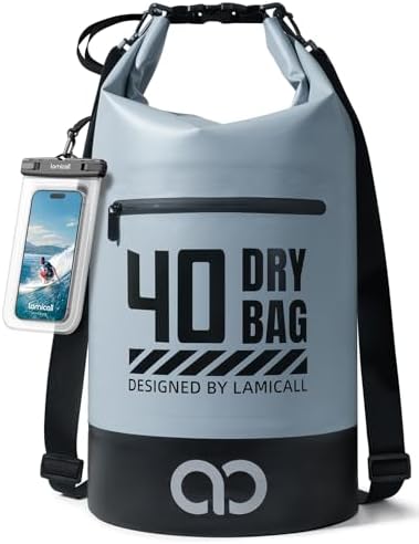 Lamicall Dry Bag, wasserdichte Tasche Beutel - 5L/10L/20L/30L/40L Drybag | [Robust & Kratzfest] Wasserfester Rucksack Waterproof Bag für Wassersport/Strand/Bootsport, Freie 100% wa