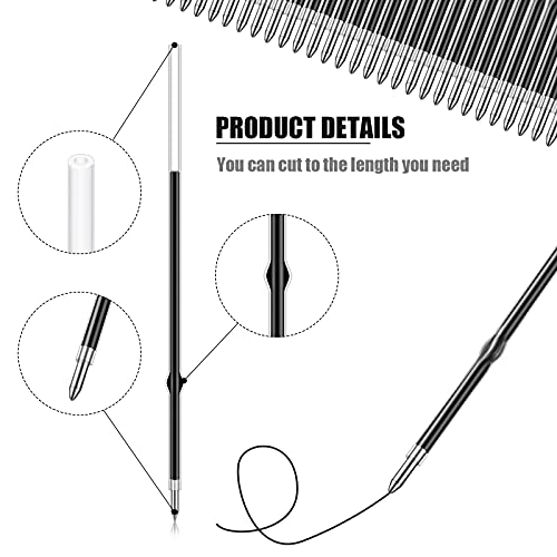 60 Pieces 0.7 Mm Retractable Pen Refills Refills Replacement Ballpoint Pen Refills Replacement Ink Pen Refills For Retractable Pens Office School Supplies, 107 Mm In Length (Black) #TOP3