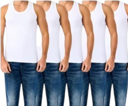 Mens White Vest (Pack of 4)-image-11