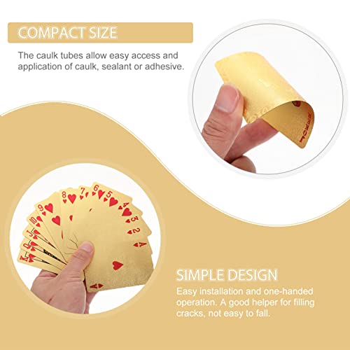 Abaodam 3stücke Deck Pokerkarten Wasserdichtem Für Partys Und Langlebige Goldene Spielkarten Mit Tierkreiszeichen Für Strand Schwimmbad Und Camping – Bild 3