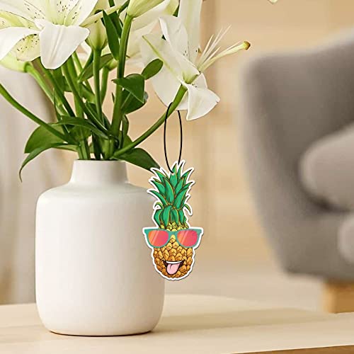 6 Pcs Pineapple Car Air Fresheners, Funny Fruity Fruit Hanging Car Air Fresheners Long Lasting Cute Car Mirror Scented Hanging Car Decoration Ornaments Gift Interior Accessories For Men Women #TOP3