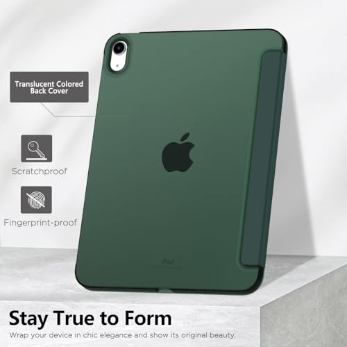 MoKo for iPad (A16) 11th Generation Case 11 Inch 2025,iPad 10th Generation Case 10.9 Inch 2022,Slim Stand Hard PC Translucent Back Shell Smart Cover,Support Touch ID,Auto Wake/Sleep,Midnight Green by MoKo - Image 6