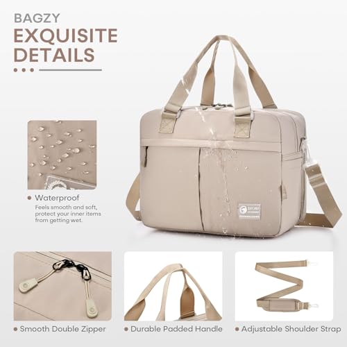 BAGZY 6x13x17 inch Personal Item Travel Bag Airplane Weekender Bags for Women Expandable 40x30x15cm Personal Bag with Wet Pocket Carry on Luggage for Airplanes Duffel Bags Men Overnight,Hospital Grey by BAGZY - Used condition - Image 5