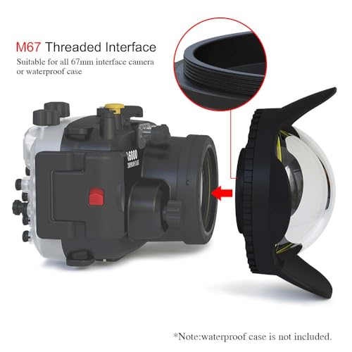 Image of 67mm Underwater Camera Dome Port, Compatible with Seafrogs Housing with 67mm Red Filter (YH-67-01)