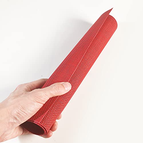 homEdge PVC Placemat, 4 PCS of Non-Slip Heat Resistant Place Mats, Washable Vinyl Placemats, Set of 4 – Red - Thumbnail 5