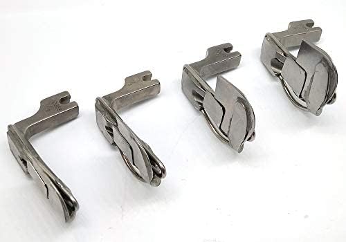 HONEYSEW Spring Hemmer Foot Double Fold #490359 1/16" 1/8" 3/16" 1/4" Hemming Presser Foot for Single Needle Sewing Machine (4PCS-1/16+1/8"+3/16"+1/4")