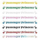 8 Colori Adesivi per Auto con Passenger Princess Sticker, Decalcomanie in PET Riflettente Inciso Impermeabili Anti-UV, Dimensioni 9.7x1.2cm per Specchietti Decorativi