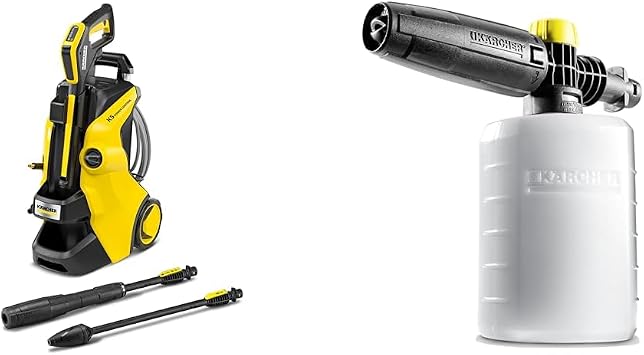 Bundle of K rcher K 5 Power Control Flex Pressure Washer, pressure max. 145 bar, flow rate 500 l/h, area coverage 40 m /h, water filter, weight 13 kg, + K rcher FJ6 Foam Nozzle Multi,0.6L