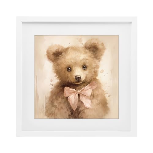 Little Baby Bear Nursery Animal, 16 x 16 Inch Framed Print Under Glass