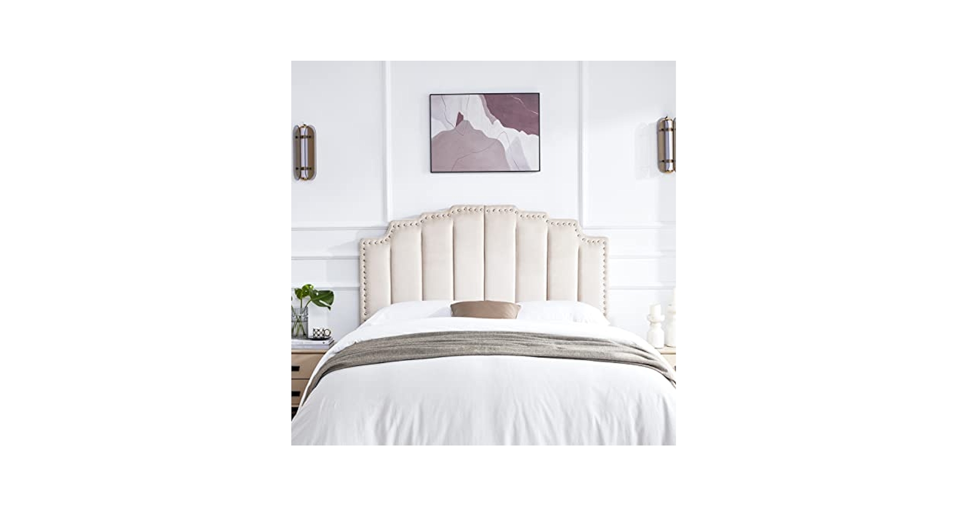 みみmama★65mm木幅ヘザーブラウンＭサイズ対応額縁★ホワイト2点 Amazon.com - BSHOMGI Headboard, Headboards Queen Size Wall