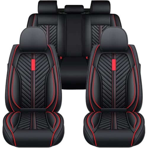 Housse Siege Voiture Universel Renault Austral en Cuir PU Imperméable Confortable Noir Rouge