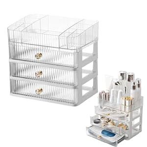 Whnbuij Kosmetiktablett mit 3 Schubladen