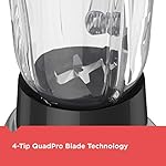 BLACK+DECKER PowerCrush Countertop Blender, 6-Cup Glass Jar, For Smoothies and More, Stainless Steel Blade, 4 Speed Settings to Puree, Crush Ice, Chop, Dice, and Pulse, Dishwasher Safe, 700W Motor - Image 4