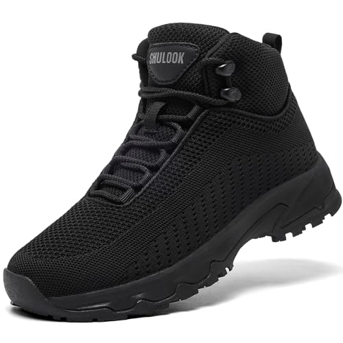 SHULOOK Non Slip Work Boots Women Slip Resistant Comfortable Mesh Kitchen Chef Shoes for Restaurant Food Service Lightweight Walking Shoes Ankle Support,Black 7.5