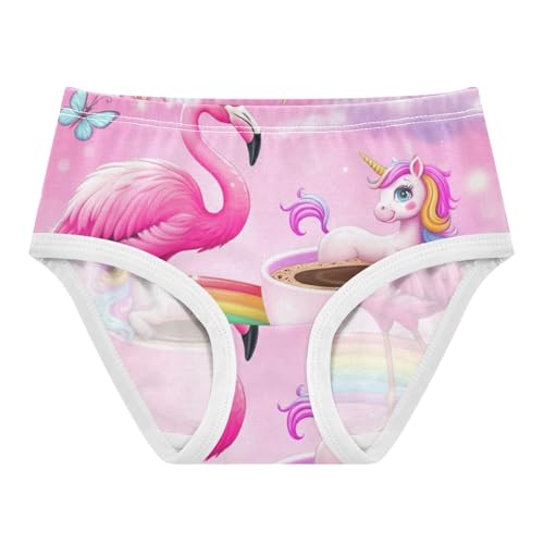 Cotton Girls Underwear Toddler Cute Pink Fantasy Flamingo Unicorn Panties Little Girl Bright Briefs Girls Undies 2t