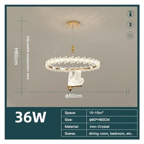 Lustre de LED de anel de cristal moderno compatível com sala de estar, mesa de jantar, ilha de cozin