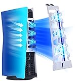 Upgraded PS5 Cooling Fan with LED Light and USB Port - Quiet Fan for PS5 Accessories - Suitable for Sony PS5 Digital/Disc Edition - White (NOT for PS5 Slim)