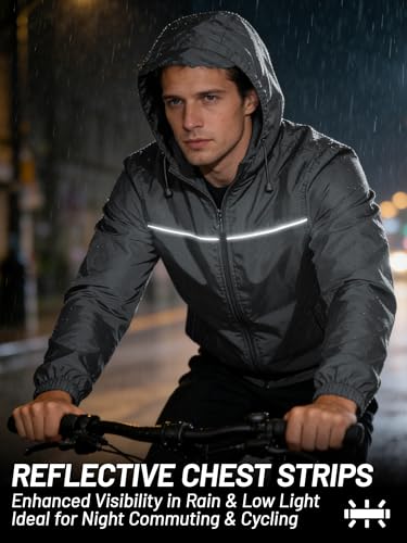 Image of SWISSWELL Mens Rain Jacket & Coats Packable Lightweight Waterproof Rain Shell Hooded for Golf Travel Hiking