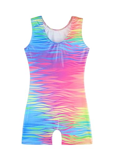 Image of HOZIY Gymnastics Leotards for Girls Unicorn Aurora Rainbow Mermaid Dinosaur Cupcake Sparkle Biketard Toddlers Kids Children