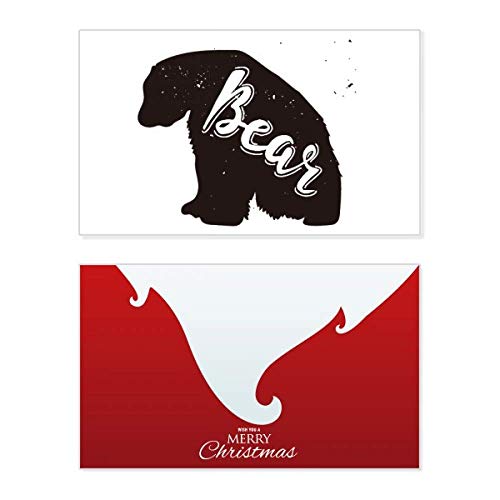 Carte de Noël vintage ours polaire et animaux blancs pour vœux de fin d'année