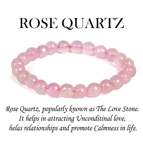 Image of Reiki Crystal Products Certified Natural Crystal Stone 8 mm Faceted /Diamond Cut Beads Bracelet for Men & Women | Reiki Charged Gemstone Bracelet | Multiple Crystal Variants Available
