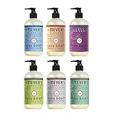 Mrs. Meyer's Clean Day Liquid Hand Soap 6 Scent Variety, Lavender, Rainwater, Oat Blossom, Plumberry, Lemon Verbena, Basil, 12.5 oz, 6 Count