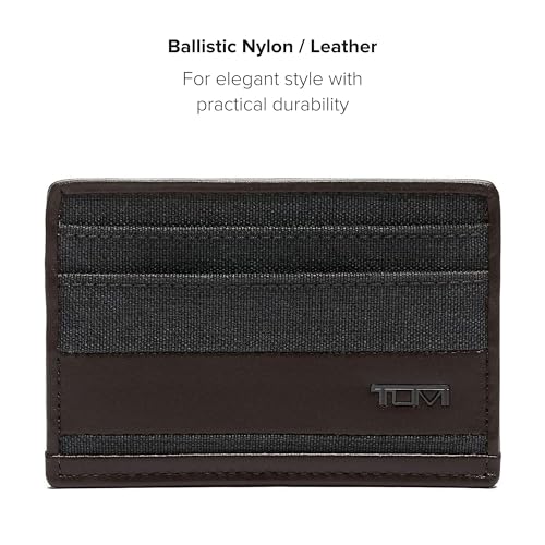 Image of TUMI - Alpha Slim Card Case - Slim Billfold Wallet for Travel - Slip Pocket Wallet - Small Wallet - 2.8 inch X 4.1 inch X 0.2 inch - Anthracite /Brown