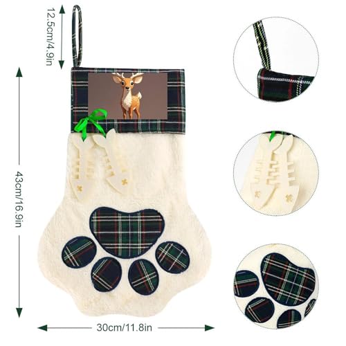 Calcetín de Navidad personalizado con ciervo ideal para regalar en fiestas 3