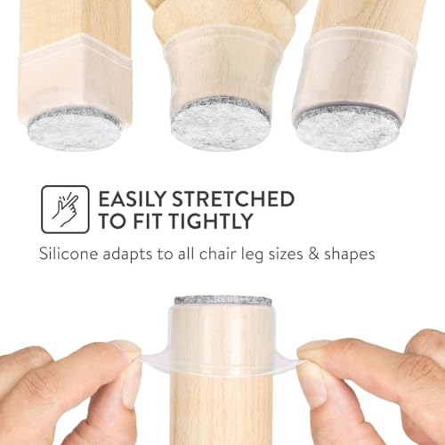 image for Aneaseit Chair Leg Floor Protectors - 16 pcs Clear - Felt Bottom Silic