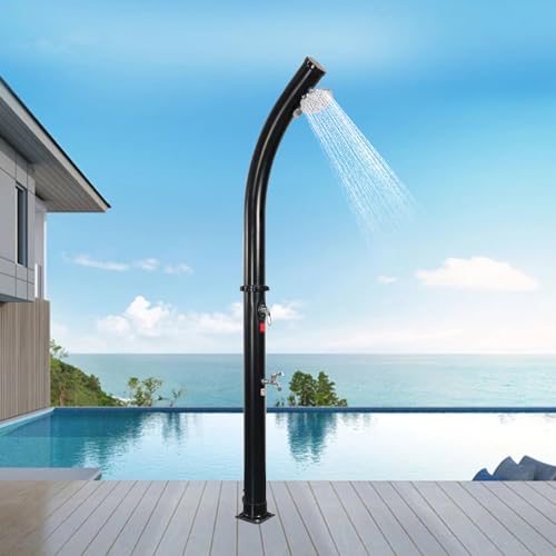 Thabatad Solar Heated Shower With Shower Head 5.3 Gallon Outdoor Solar Shower With Foot Shower Tap And Faucet For Garden cover