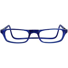 Clic Magnetic Reading Glasses for Men or Women, Computer Readers, Original (S-M, Blue, 2.50 Magnification)