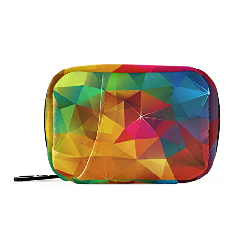 Naanle Pastillero triangular arcoíris para 7 días, bolsa organizadora de pastillas de viaje con cremallera, funda semanal portátil, tamaño compacto Cover