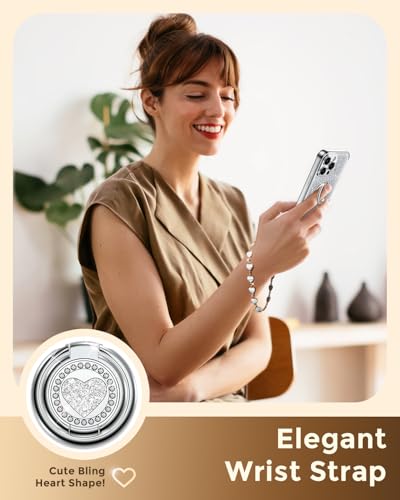 Coque pour iPhone 14 Pro Max avec support béquille double anneau rotatif argent