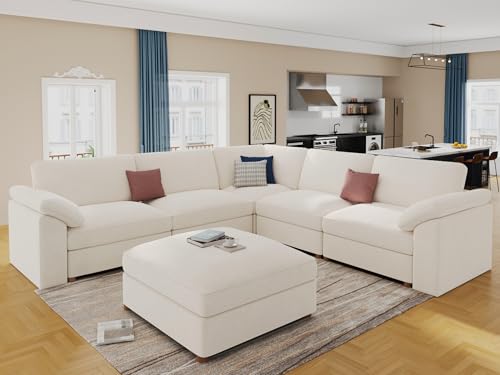 EASE MOOSE Modular Sectional Couch,Chenille Large L Shape Sectional Sofa