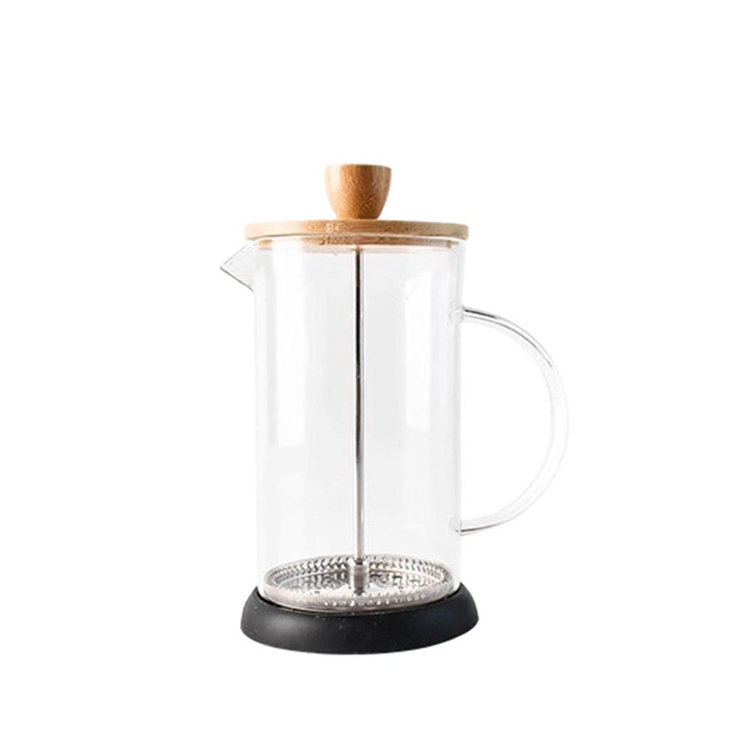 Cafetera de prensa francesa de vidrio con émbolo, jarra de filtración, hervidor de agua para el hogar (color: transparente Tamaño: 600 ml) (transparente 350 ml)