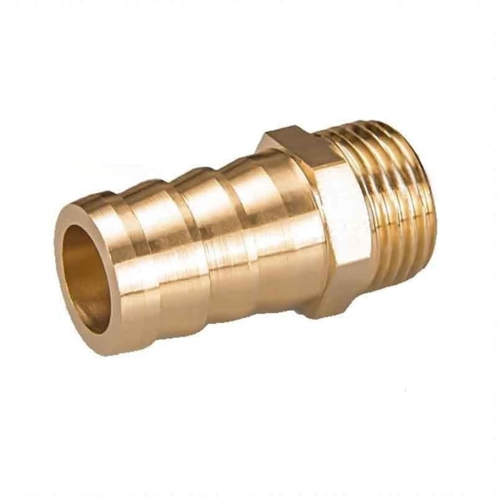 Pipe Connector Brass Straight Reducing Joint, Pipe Fitting, Hose Barb Tail 1/8 1/4 1/2 3/8inch BSP Male Connector(12MM*1/8INCH)
