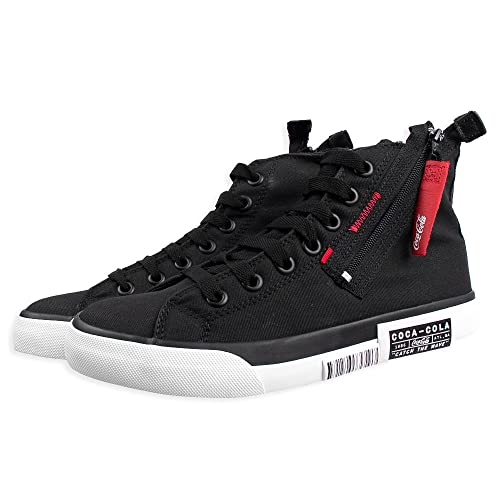 Tênis Coca-Cola Shoes, Atlanta Wave Zipper, Feminino, Preto, 37
