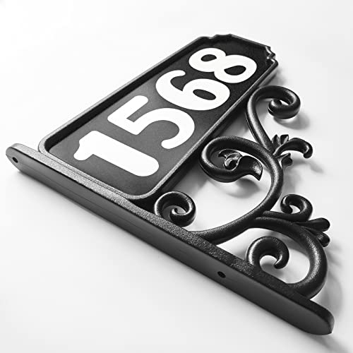 Personalized Double-Sided Reflective Address Sign, Custom Address Plaque For Home, Mailbox, Park, Handcrafted House Number Sign With Screws To Install- Black #TOP3
