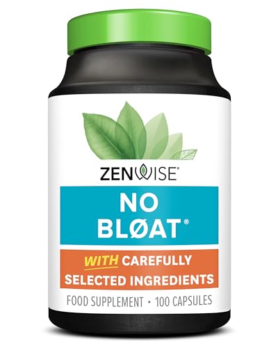 Zenwise No Bloat - Probiotics, Digestive Enzymes for Bloating and Gas Relief - Ginger, Dandelion, and Lactase to Improve Digestion (100 Count)