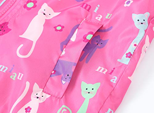 Image of TUIJI Toddler Boys Girls Cartoon Print Zip Jacket Hooded Trench Lightweight Kids Coats Windbreaker Casual Outerwear