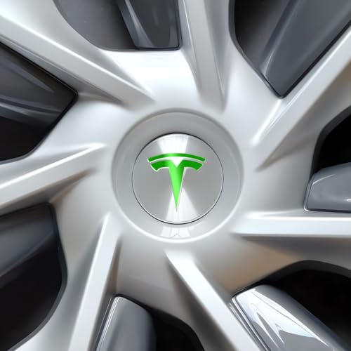 Image of IPG Compatible with Model Y Decal (8 Logo Set) Stickers Set Personalize Your Vehicle (Neon Series - Green)