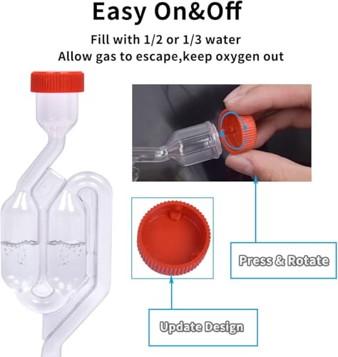 Image of 2 Pcs Wine Making Kit for Home, Air Lock for Wine Making, Wine Making Kit, Essential Fermentation Tool for Homebrew Beginners and Wine Enthusiasts
