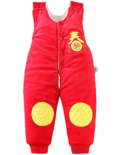 JELEUON Baby Toddlers Kids One Piece Soft Cotton Sleevess Winter Warm Snowsuit Romper Jumpsuit 12-18 Months