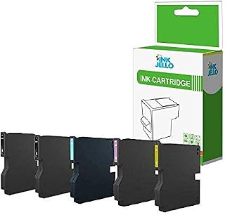 InkJello Compatible Ink Cartridge Replacement for Ricoh SG3120BSFNw Aficio SG2100N SG3100SNw SG3110DN SG3110DNw SG3110SFNw SG7100DN GC41B GC41C GC41M GC41Y (Black/Cyan/Magenta/Yellow, 5-Pack)