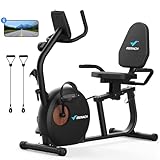 MERACH Recumbent Exercise Bike for Home, Spin Bike with Smart Bluetooth and Exclusive App Connectivity, Stationary Bike With LCD, Heart Rate Handle, Magnetic advanced sports (deep black)