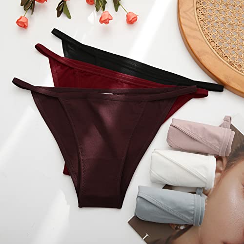 Image of LEVAO Women's Bikini Panties Cotton Underwear Plus Size High Cut String Ladies Cheeky Multipack S-2XL