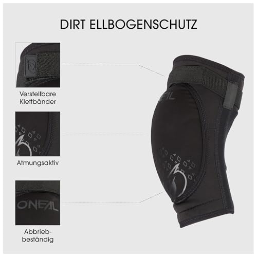 O'NEAL | Ellenbogenprotektor | Kinder | BMX Mountainbike MTB | Atmungsaktives Neopren, Leichtes & ultradünnes Konstrukt, Abriebfestes Material | Dirt Elbow Guard Youth V.23 | Schwarz Neon-Gelb | OS