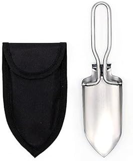 Portable Folding Shovel - Mini Camping Shovel with Carrying Pouch, Multi-Function Folding Trenching Shovel Spade for Hiking Backpacking Gardening