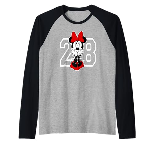 Minnie Mouse T-shirt de baseball bicolore en maille jersey douce et respirante