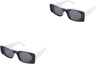 2piezas Gafas De Sol Retro Lentes Redondos Marco Negro y Gafas Divertidas Para Ocasiones Casuales y Festivales